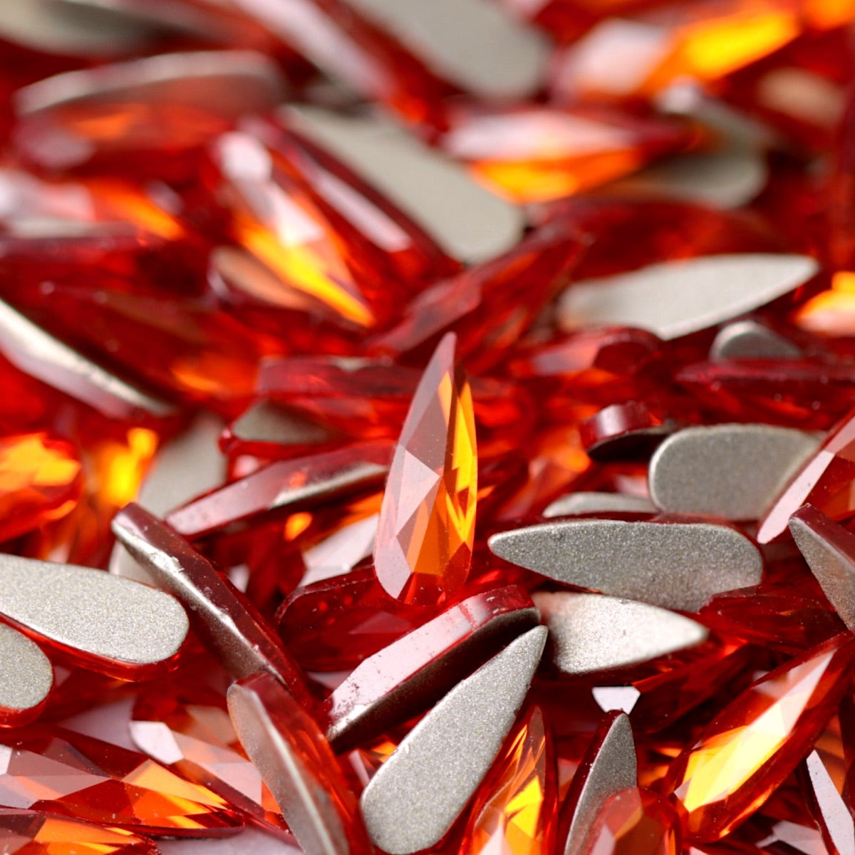 k9 crystal made drop shape flatback rhinestone hyacinth orange