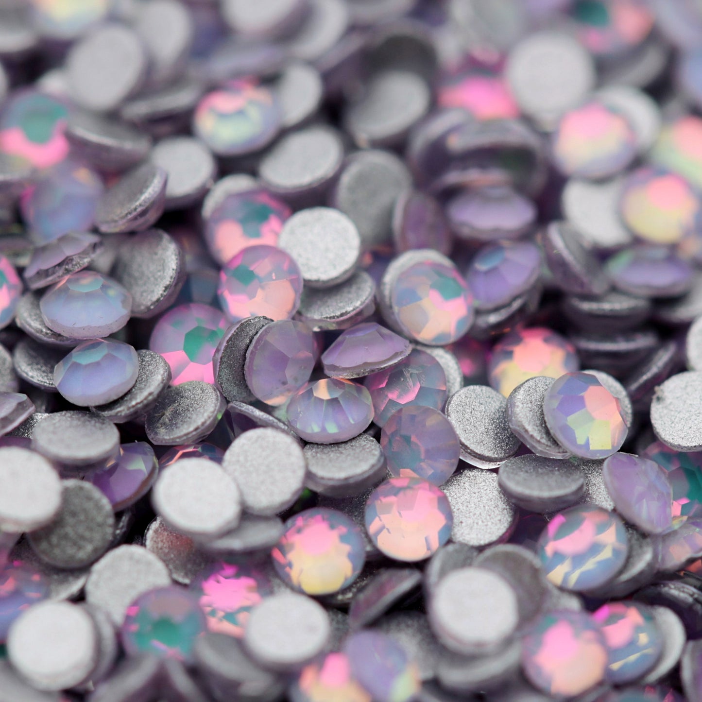 nail art rhinestone milky levandel color