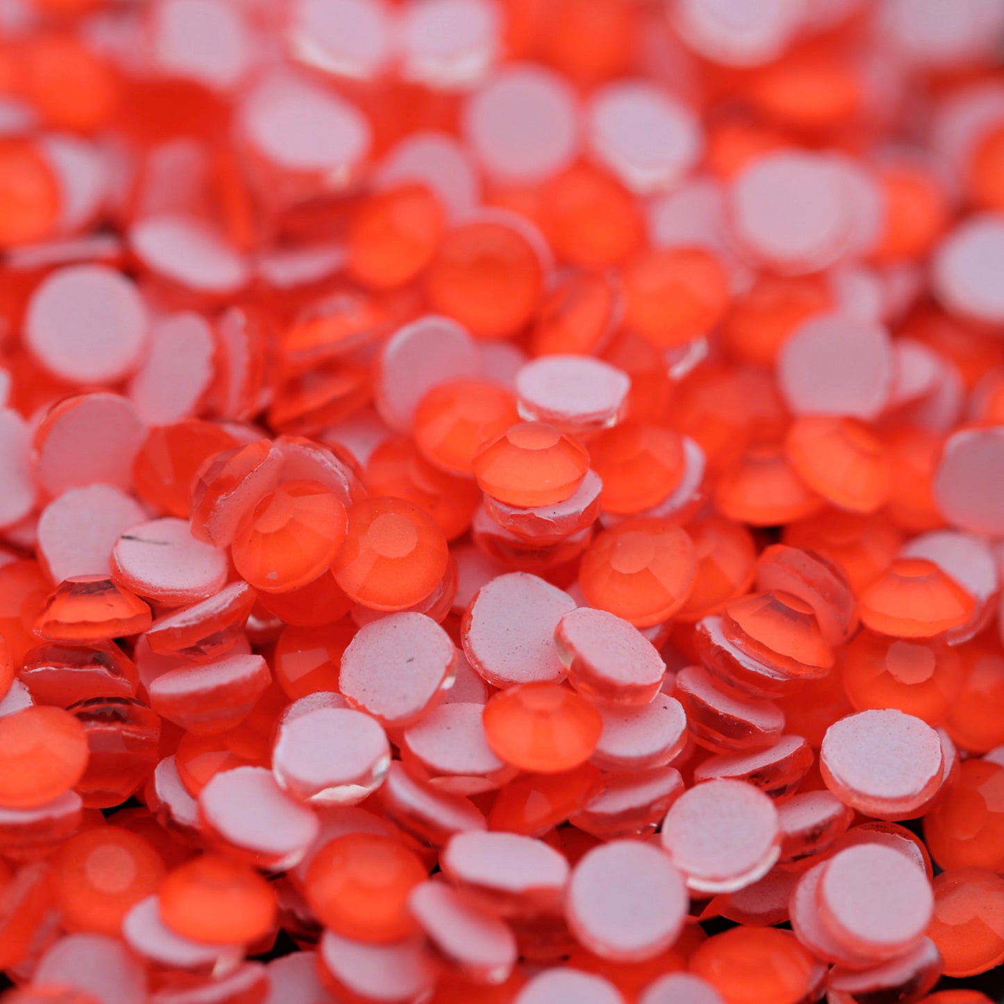 nail art rhinestone vibrant orange color