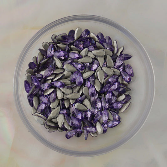 flatback zircon nail art decoration drop purple