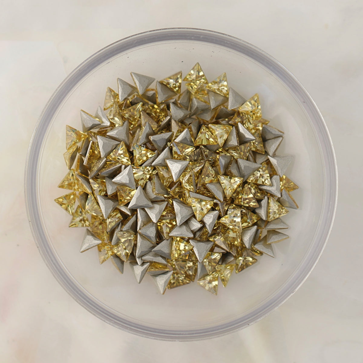 flatback zircon nail art decoration triangle yellow