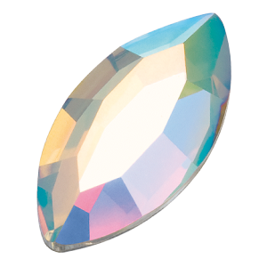 preciosa crystal rhinestone in navette shape crystal ab color 2222 cut