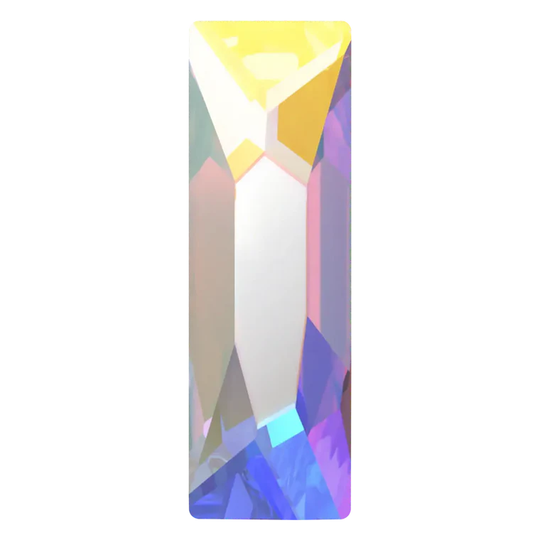 swaroski flatback crystal in baguette shape crystal AB color and 2555 cut