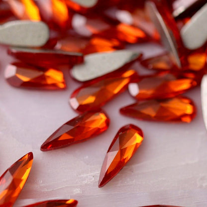 k9 crystal made drop shape flatback rhinestone hyacinth orange
