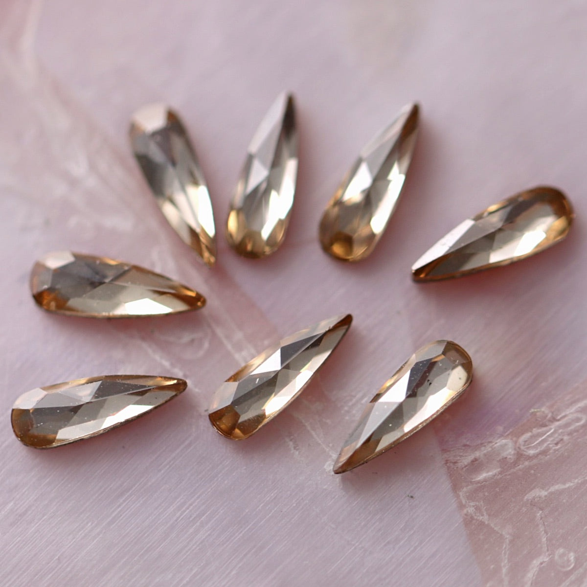 k9 crystal made drop shape flatback rhinestone light colorado topaz