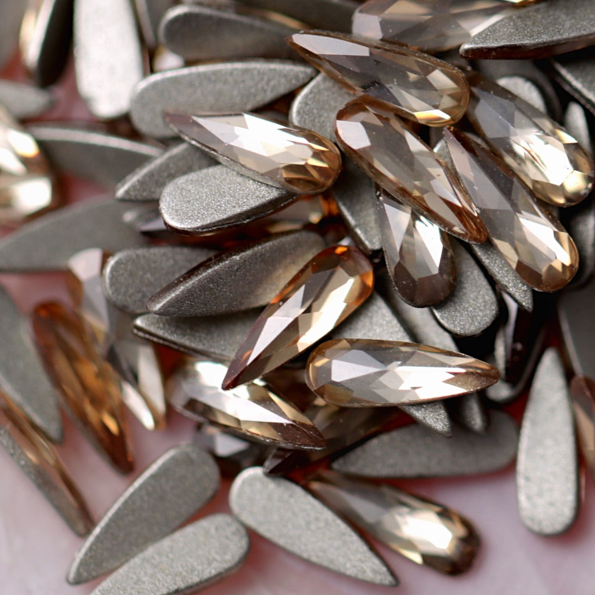 k9 crystal made drop shape flatback rhinestone light colorado topaz