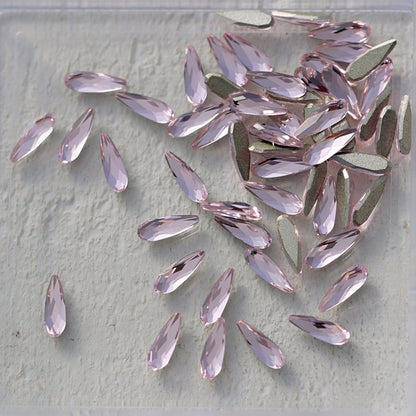 k9 crystal made drop shape flatback rhinestone light rose