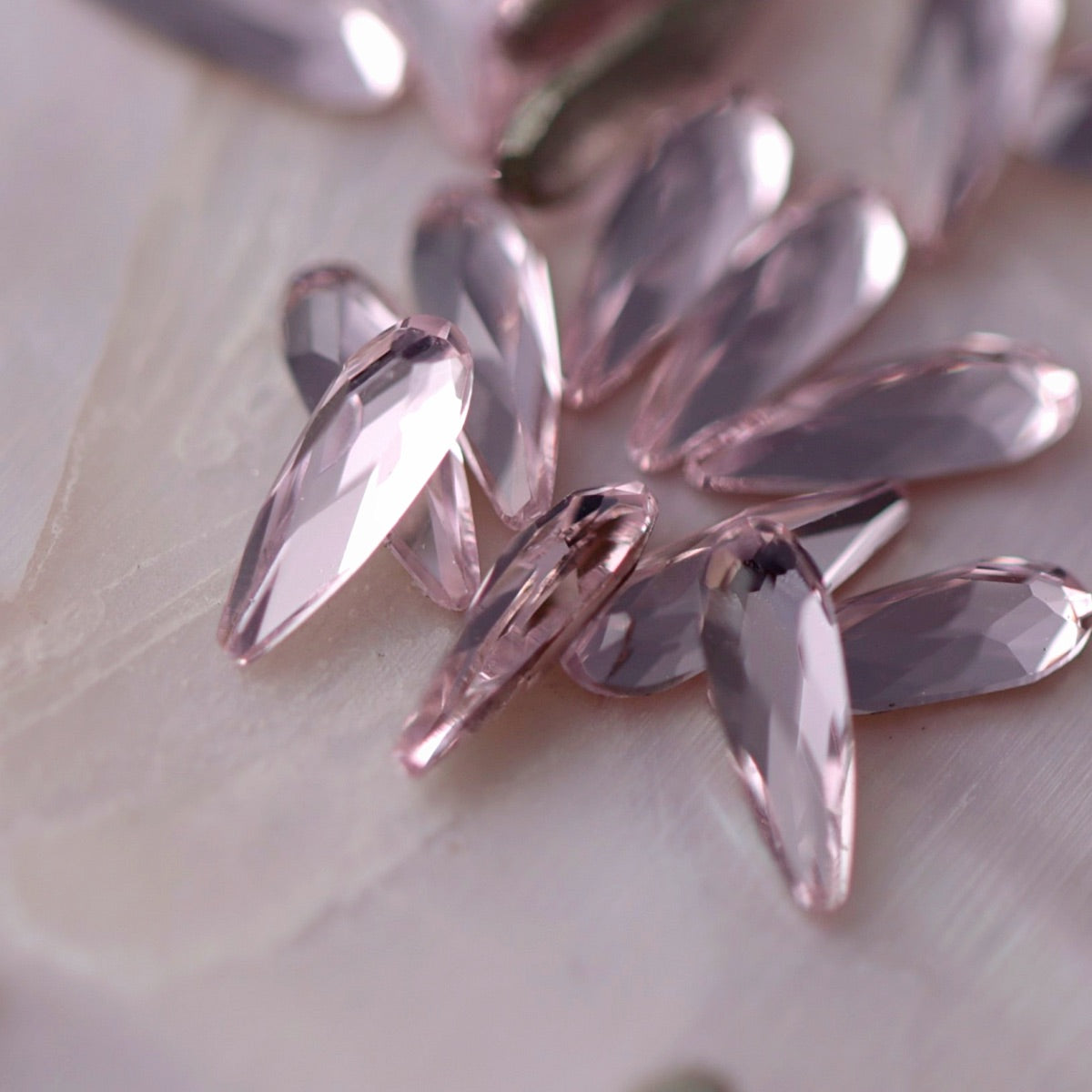 k9 crystal made drop shape flatback rhinestone light rose