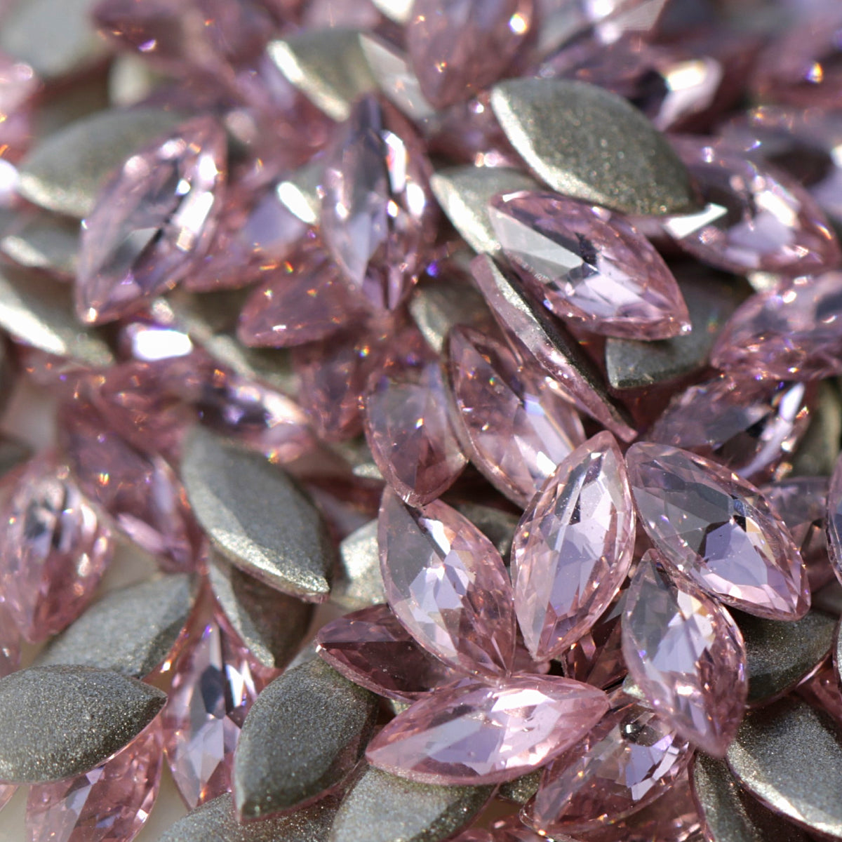 zircon marquise shape nail art decoration light rose