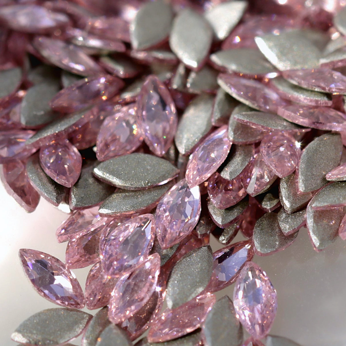 flatback zircon nail art decoration marquise light rose