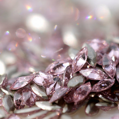 zircon marquise shape nail art decoration light rose