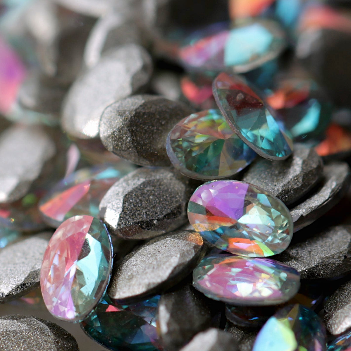 zircon oval shape nail art decoration crysta ab