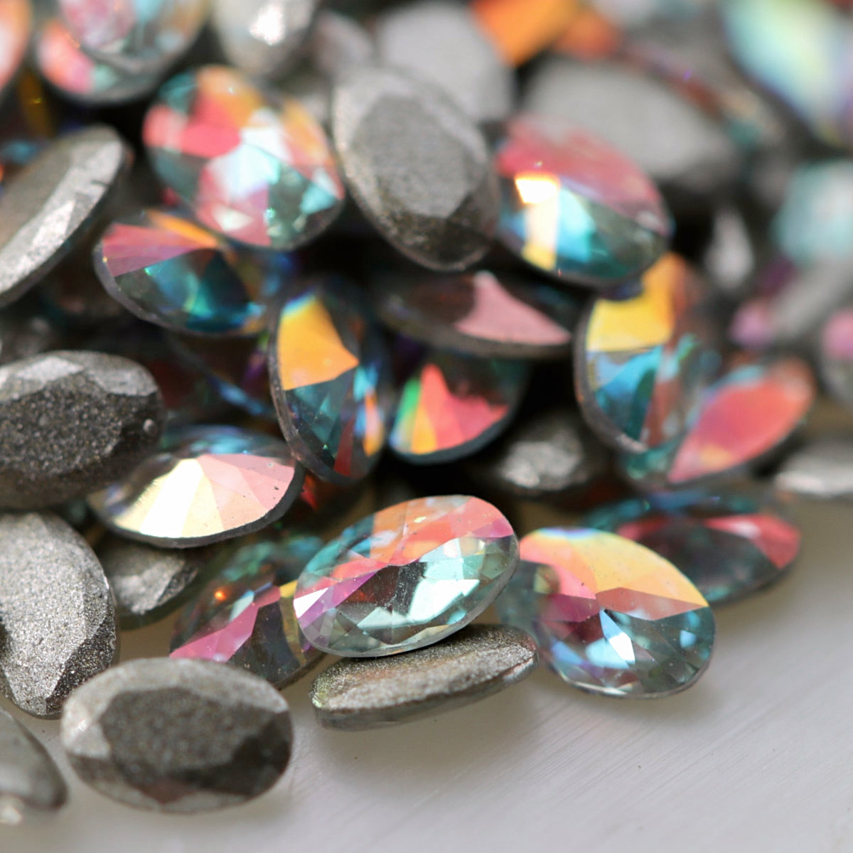 zircon oval shape nail art decoration crystal ab