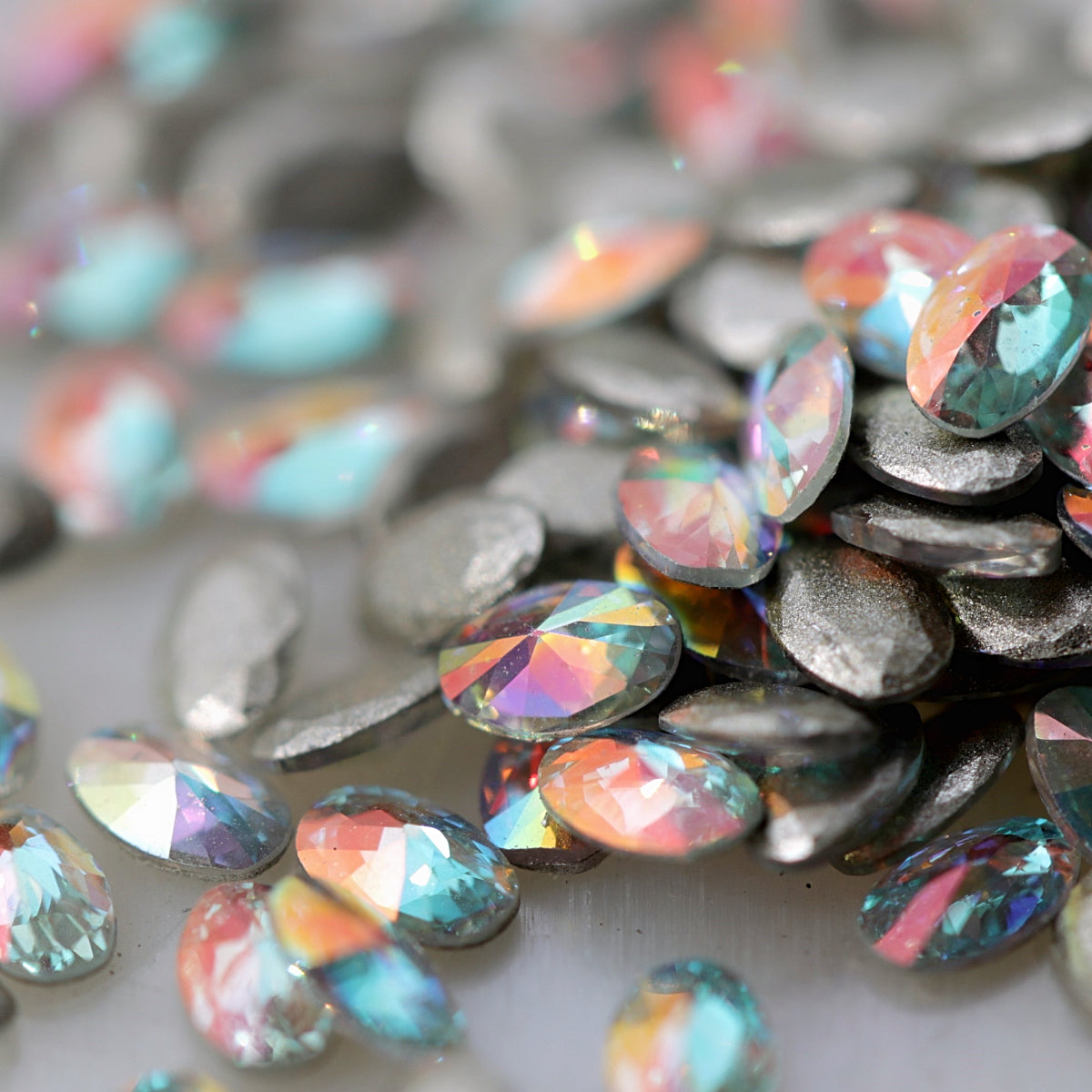 zircon oval shape nail art decortion crystal ab