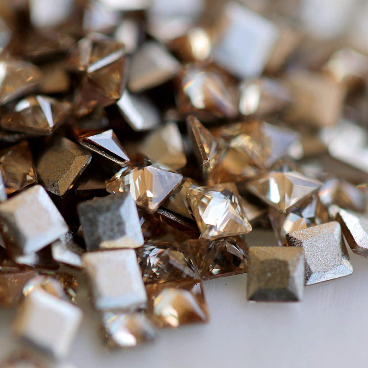 zircon square shape nail art decoration light colorado topaz