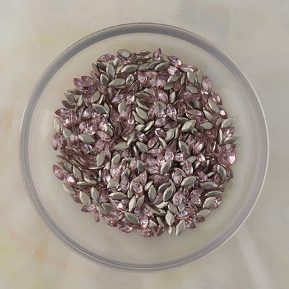 flatback zircon nail art decoration marquise light rose