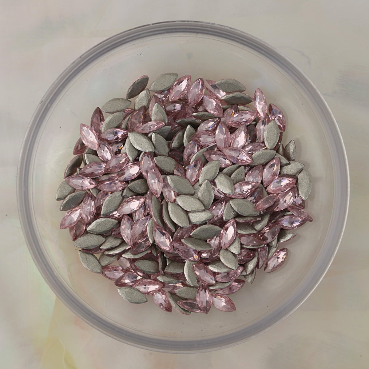 flatback zircon nail art decoration marquise light rose