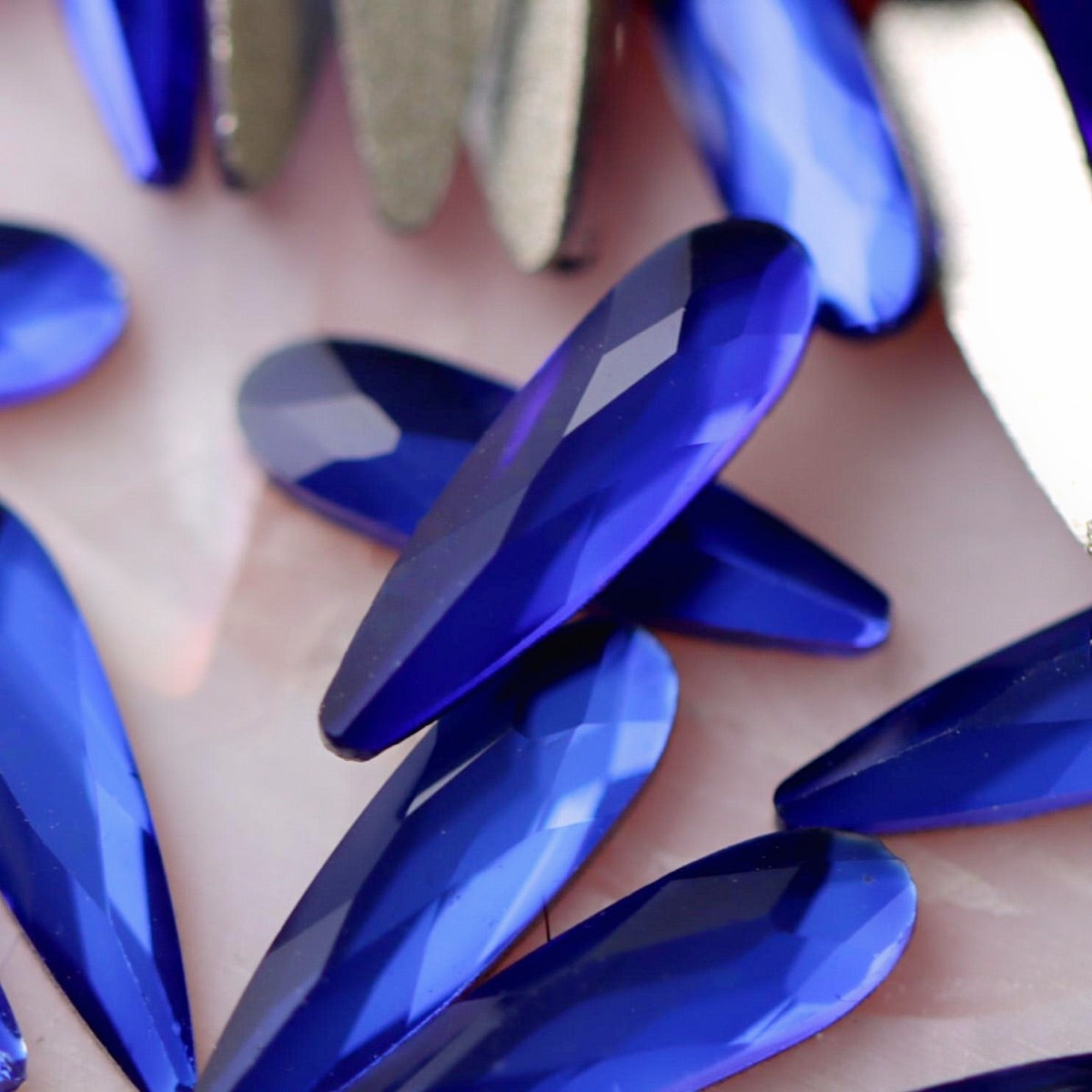 Flatback Teardrop Nail Art Decoration Royal Blue