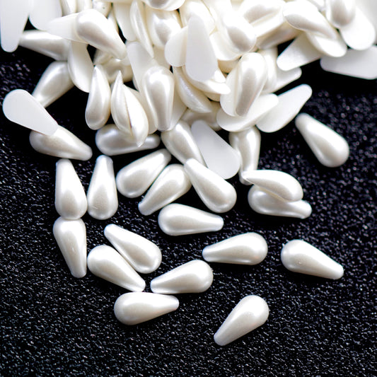 Half Pearl Beads Nail Art Decoration Drop White