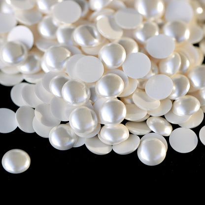 Half Pearl Beads nail decoration Ivory White