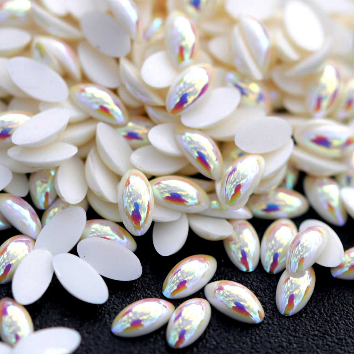 Half Pearl Beads Nail Art Decoration Marquise AB