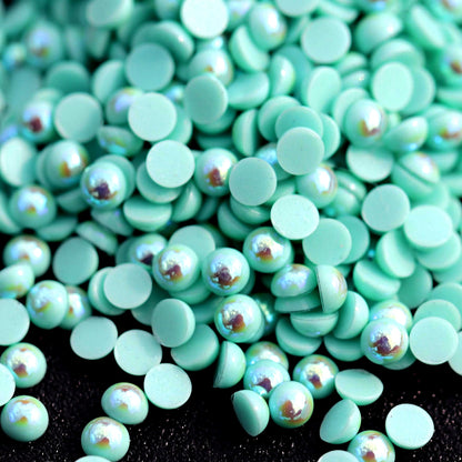 Half Pearl Beads Nail Art Decoration Seafoam AB
