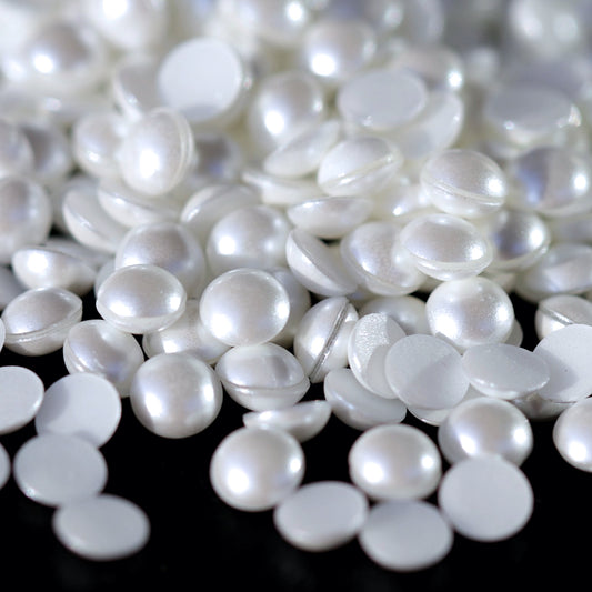 Half Pearl Beads Nail Decoraton Snow Whte