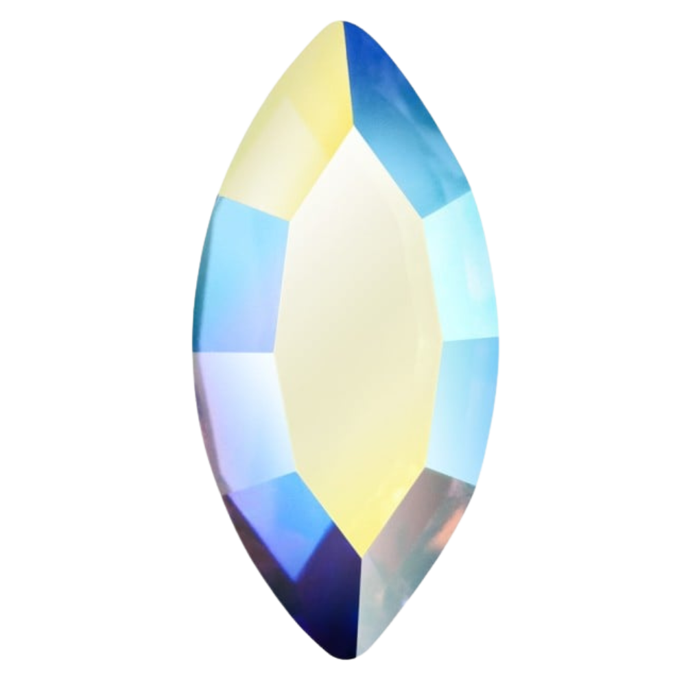 preciosa crystal rhinestone in navette shape crystal ab color 2222 cut