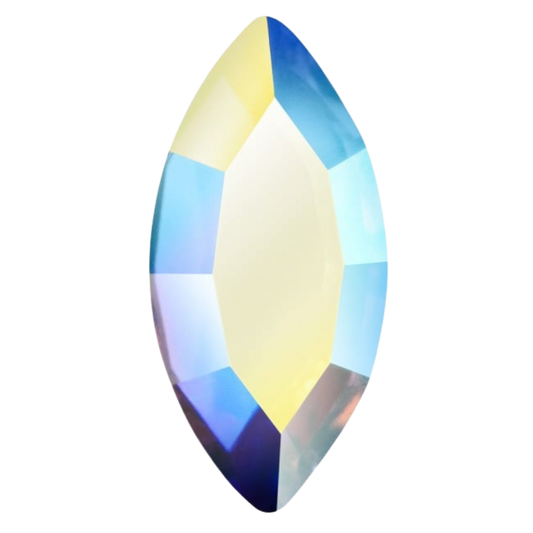 preciosa crystal rhinestone in navette shape crystal ab color 2222 cut