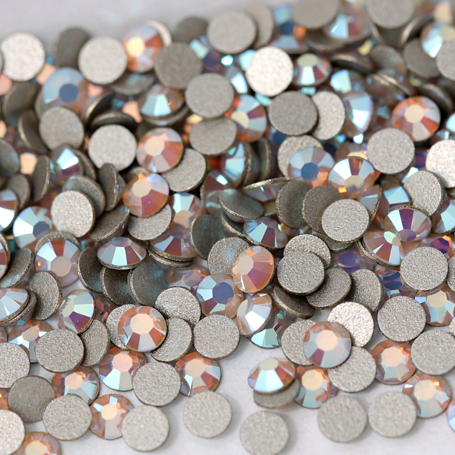 Preciosa Flatback Crystal Rhinestone White Opal AB