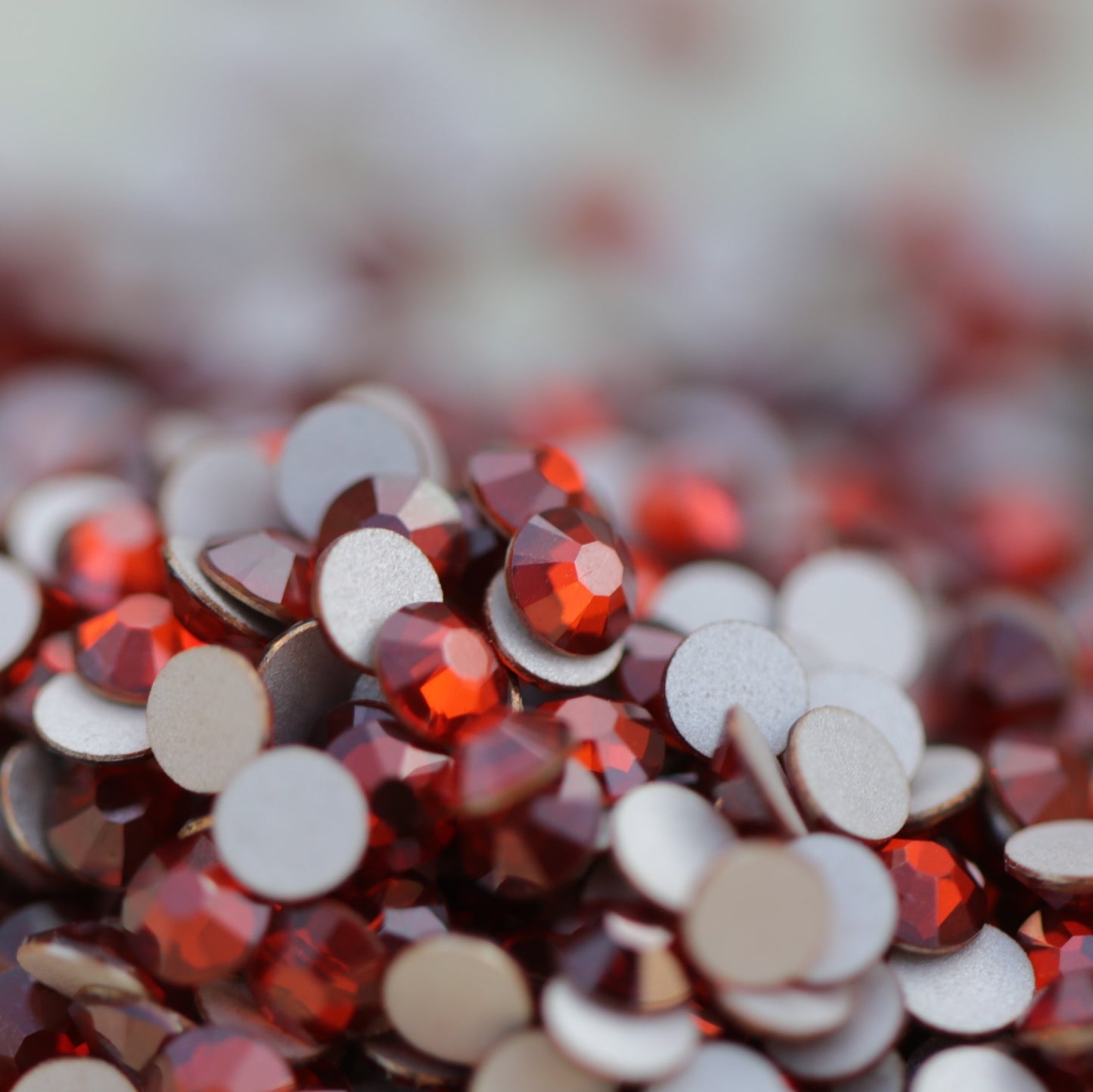 preciosa flatback crystal rhinestone in red flame color