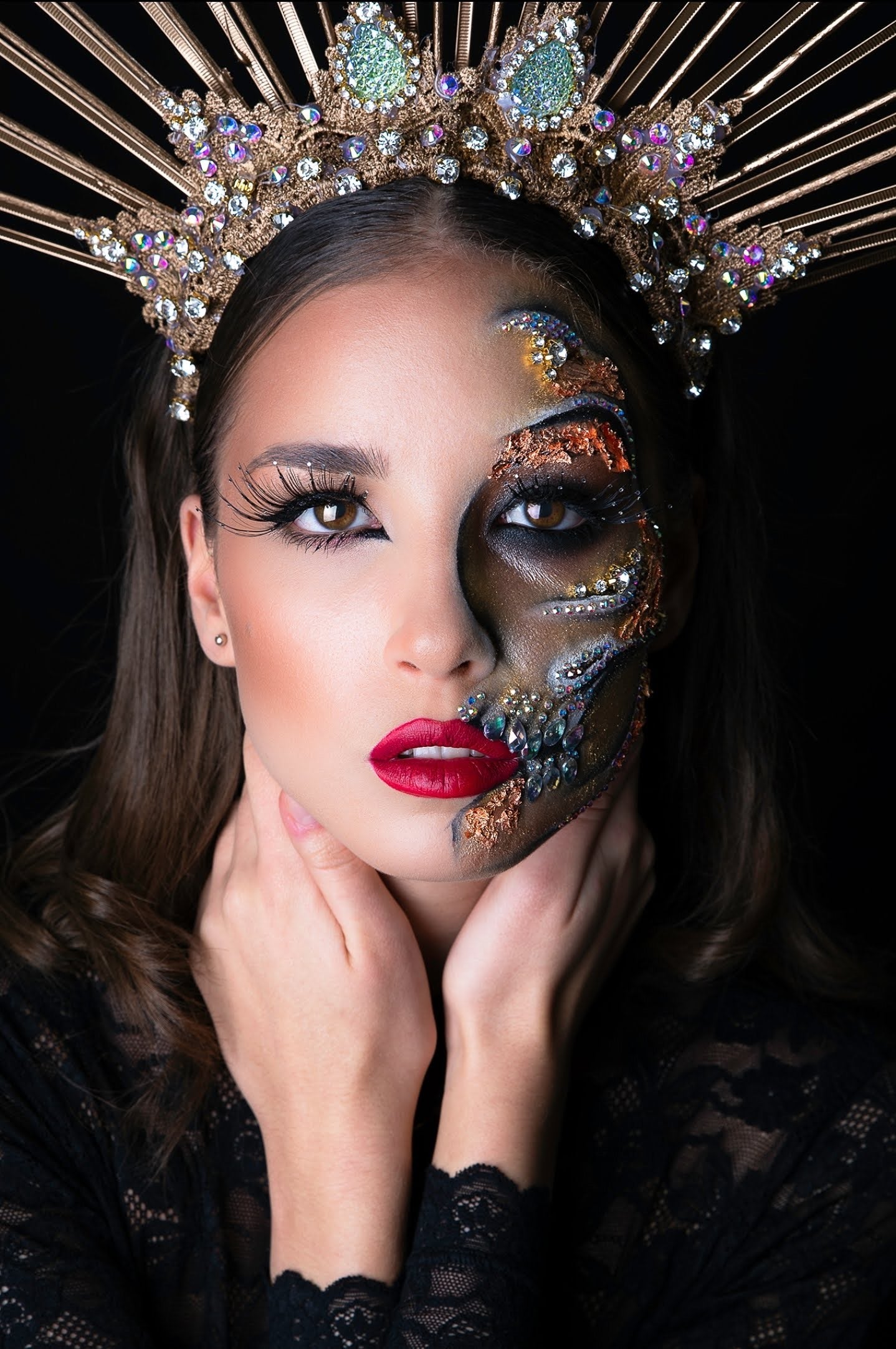 face and dress rhinestone decoration sample