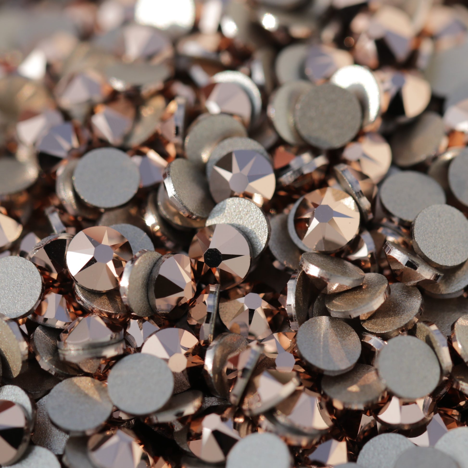 swarovski flatback crystal rhinestone in rose gold color