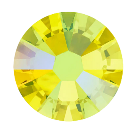 swarovski flatback crystal rhinestone citrine shimmer color 2058 cut