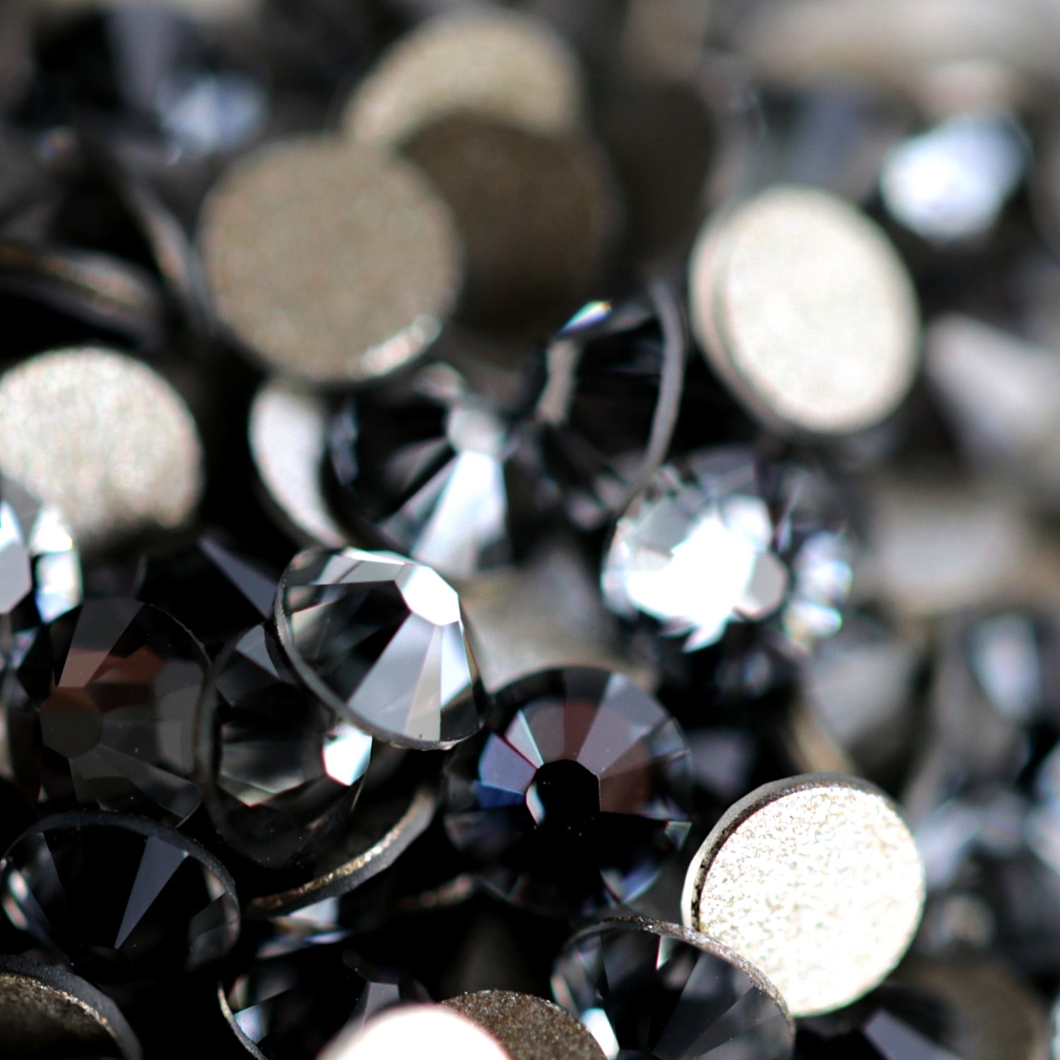 Swarovski Flatback Crystal Rhinestone Silver Night