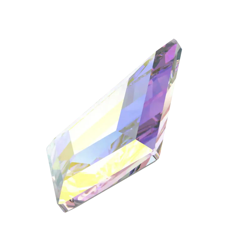 swarovski flatback crystal in kite shape crystal ab color 2771 cut