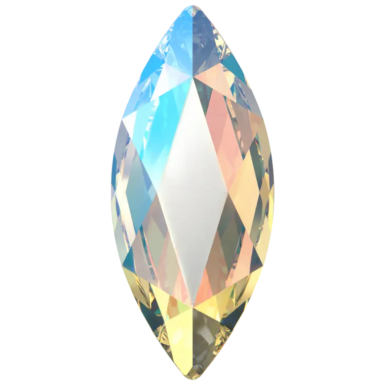 swarovski crystal flatback rhinestone marquise shape crystal shimmer color 2201 cut