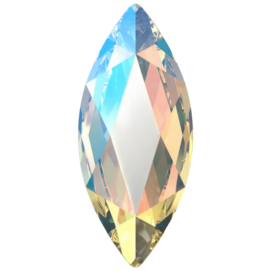 swarovski crystal flatback rhinestone marquise shape crystal shimmer color 2201 cut