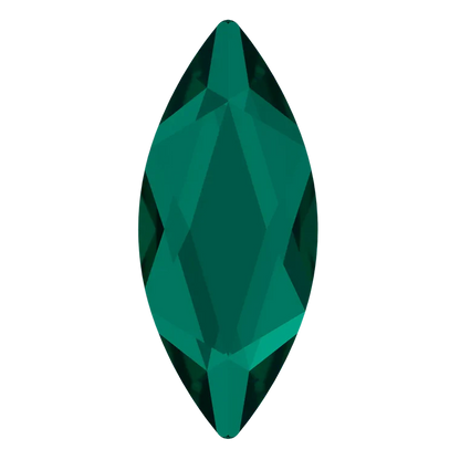 swarovski flatback crystal rhinestone marquise shape emerald color 2201 cut