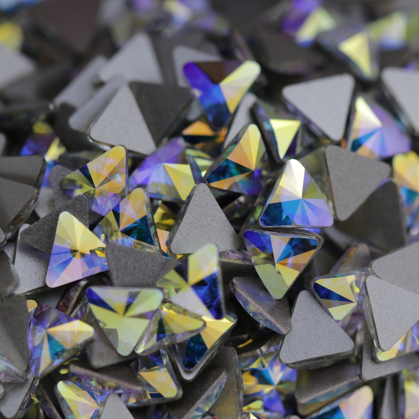 swarovski flatback crystal rhinestone in rivoli triangle shape crystal ab color